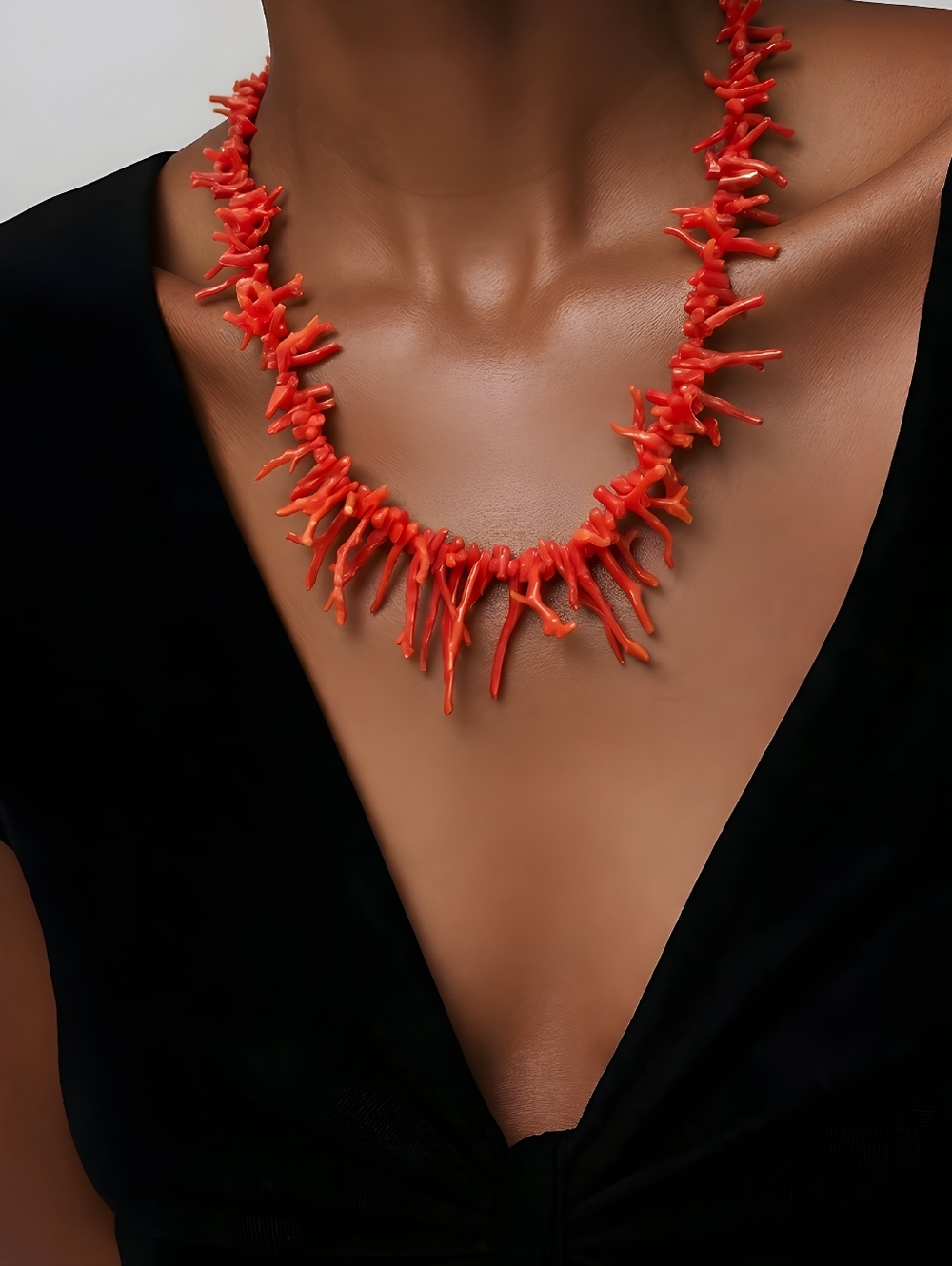 Rare Boho Vintage Genuine Red Branch Coral Necklace